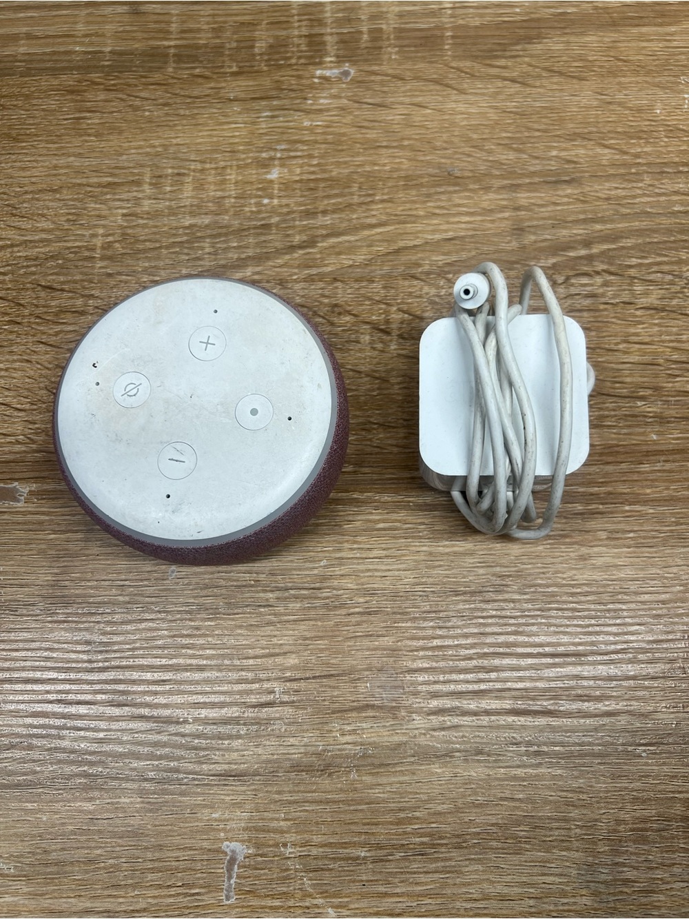Amazon echo dot with charger - Burgundy/White